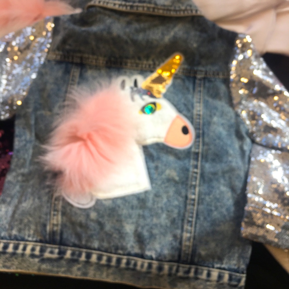 Kids unicorn shimmer jacket